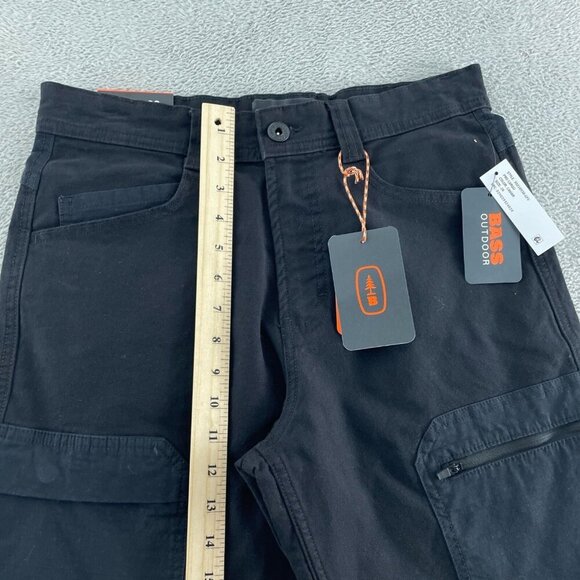 Bass Outdoor Mens Pro Cargo Shorts Size 28 Black Caviar Cotton Blend NWT 1415 - Picture 6 of 10